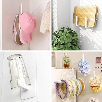 Hat Rack for Baseball Caps, Adhesive Hat Hooks for Wall, No Drilling Strong Storage Organizer for Door, Closet, Bedroom