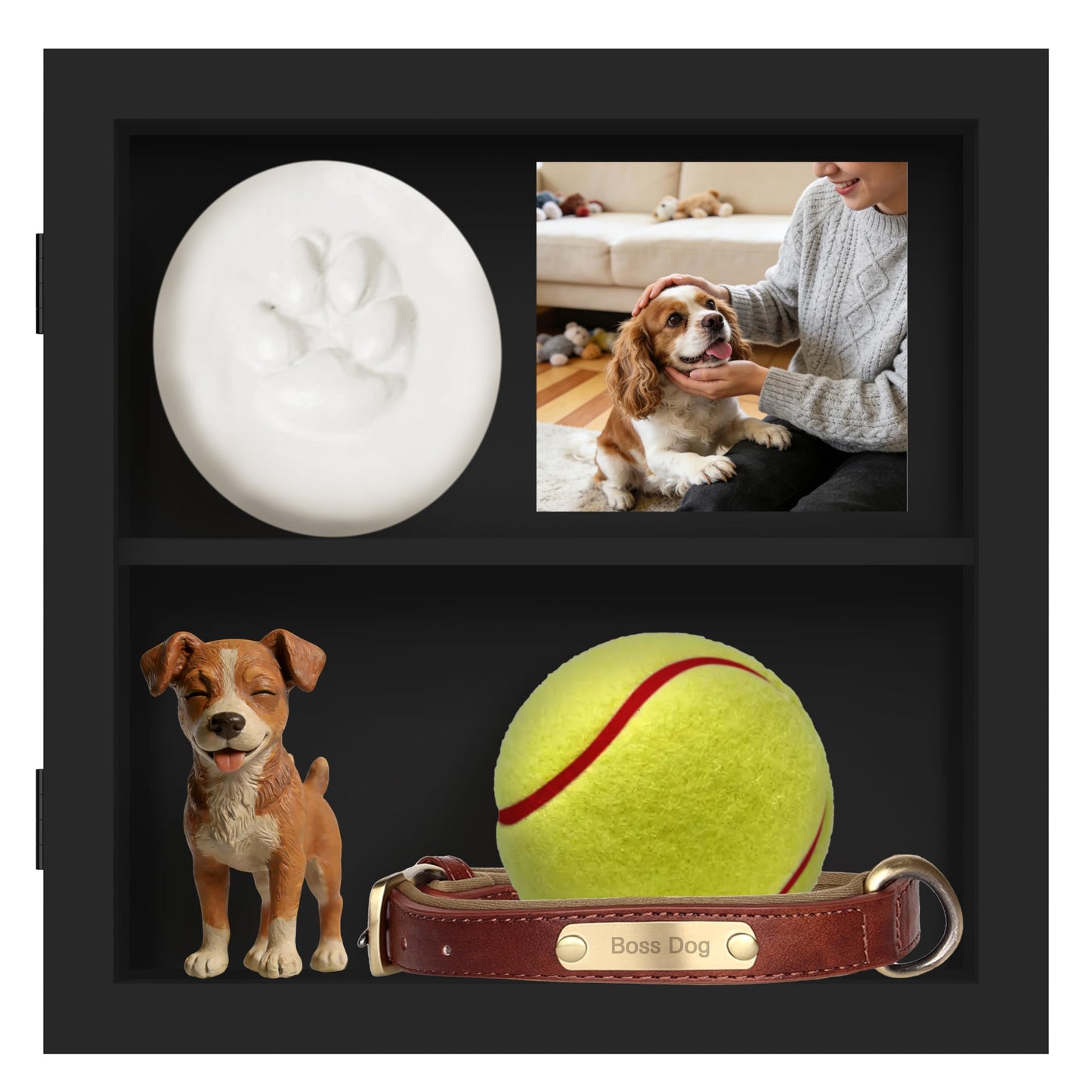 An&He 10x10 Shadow Box Frame Engineered Wood | with a 2.7" Usable Display Depth | Includes Acid-Free Backing Board, UV Resistant Acrylic, and Hanging Hardware-Black