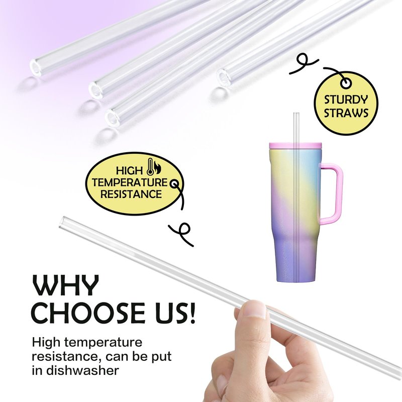 Straw Replacement Compatible with Corkcicle 40 oz,Reusable Plastic And BPA Free,6Straws And 1Brush
