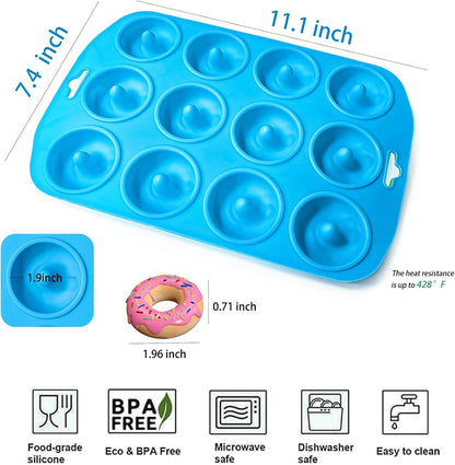 Silicone Donut Pan, Mini Baking Mold for Delicious Donuts, Heat Resistant, Non-stick Bottom, Easy to Clean