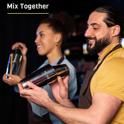 Nexsujo Boston Cocktail Shaker, 8-Piece Professional Shaker Set, Stainless Steel Bar Tools Set with Boston Shaker, Bar Spoon, Jigger, Hawthorne Strainer, Dishwasher Safe, Ideal Bartender Kit for Bar