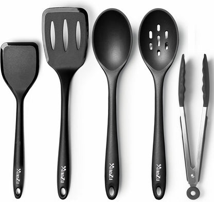 Skiennix Silicone Cooking Utensils Set - Heat Resistant, BPA-Free Non-Stick Spatulas & Spoons for Kitchen Use