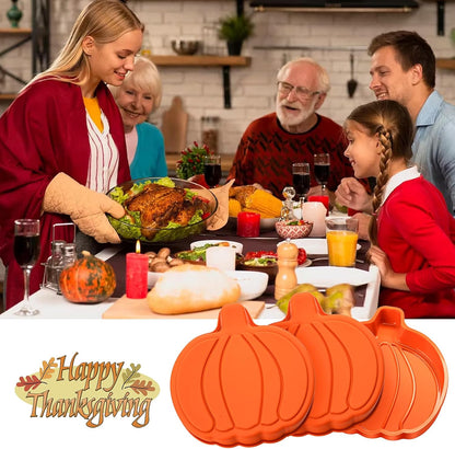 Pumpkin Cake Pan 3 Pack - 7 Inch Silicone Pumpkin Pancake Molds for Fall Baking, Halloween, Thanksgiving