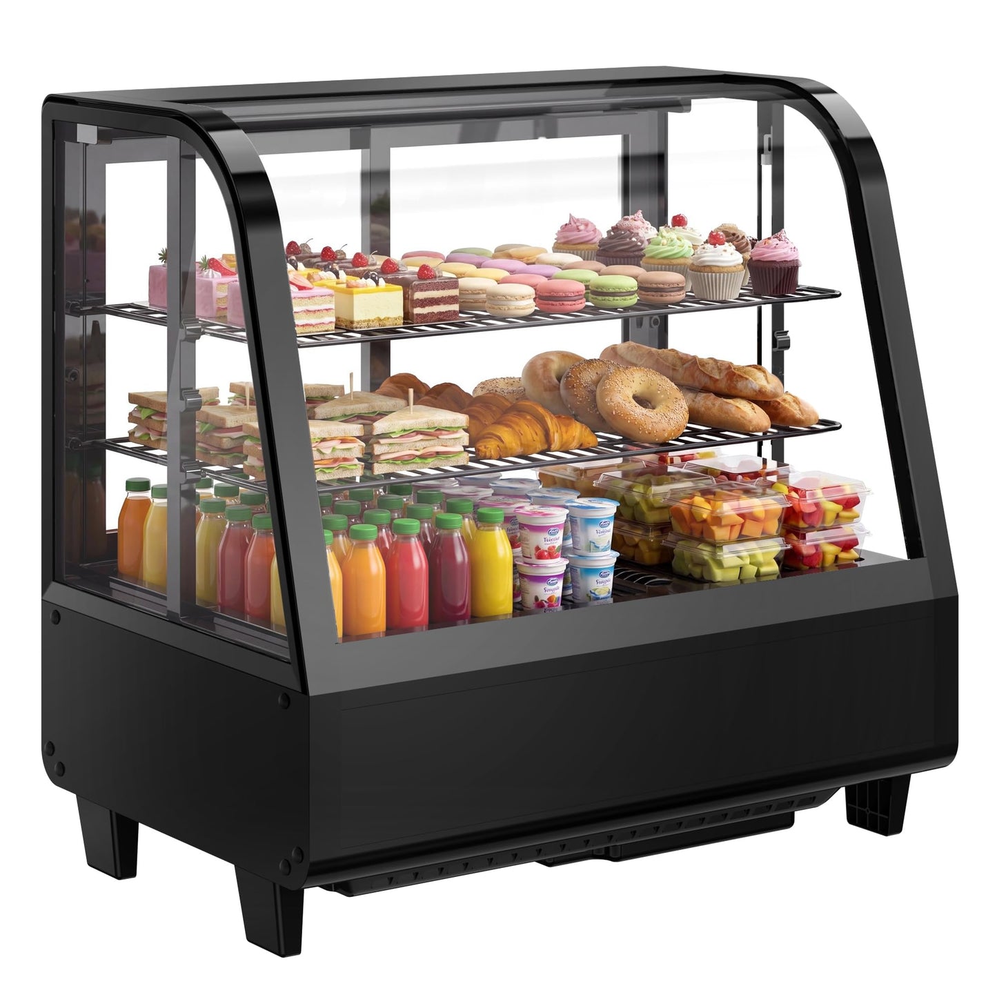 Upstreman Countertop Pastry Display Refrigerator, 3.5 Cu.Ft Commercial Cake Display Refrigerator, Bakery Showcase with LED Light, Digital Thermostat, for Café, Restaurant, Store (CD35)