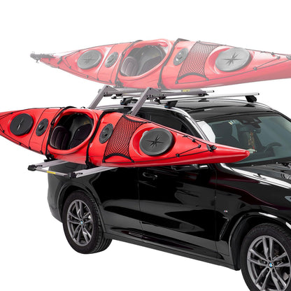 TOOENJOY Heavy-Duty Kayak Lift Assist Roof Rack, 100 LBS Capacity Kayak Canoe Rooftop Loader, Elevating Assist System for Easy Loading