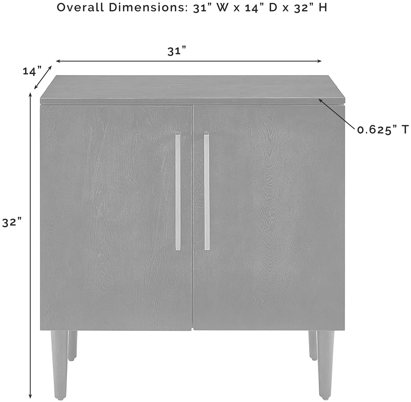 Crosley Furniture Everett Accent Storage Cabinet, Record Player Stand, Vinyl Records Holder, Matte Black