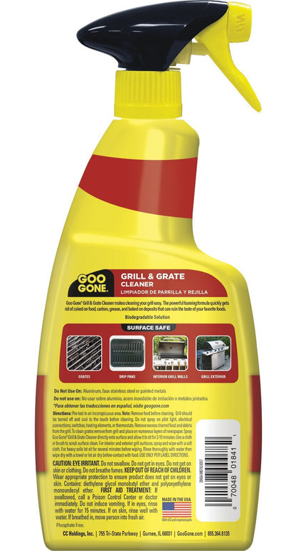 Goo Gone Grill and Grate Cleaner Spray (2 Pack) Cleans and Degreases BBQ Cooking Grates and Racks, Pellet and Electric Smokers- 24 Ounce