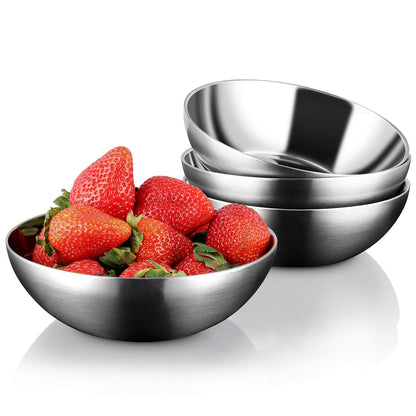 Stainless Steel Bowls for Kids , 18/8 Stainless Steel Toddler Bowl, BPA-Free , Durable & Easy Clean, 4 Pack - 14.5 oz Perfect for Baby Meals, Snacks, Serving and Travel & Home Use, Dishwasher Safe