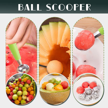 Krbnk 14PCS Fruit Carving Tools Set, Stainless Steel Melon Baller Scoop Set, Fruit Cutters Shapes, Cantaloupe Cutter Slicer Tool Piranha Spiral Cutter and V-Tool for Fruits Vegetable Sculpting