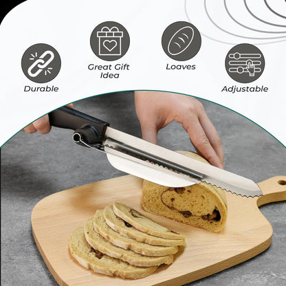 accuStation Bread Slicer for Homemade Bread, Sourdough Baking Supplies, Cake Knife, Sour Dough tools, Lame, Scoring Tool, Serrated Knives, Accessories for Sourdough Rounds, Adjustable Slicing Guide.