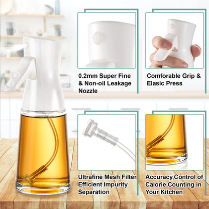 Lallisa 4 Pcs Oil Sprayer for Cooking 180 ml Glass Olive Mister Oil Dispenser Bottle for Kitchen Vinegar Spritzer for Air Fryer Gadgets Making Baking Frying Bbq Salad Accessories