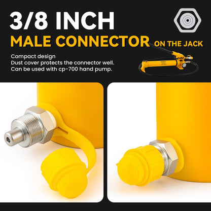 NEWTRY 30 ton Hydraulic Jack Cylinder Long Ram 6” Stroke Portable Hydraulic Industrial Lifting Porta Power Retract Automatically