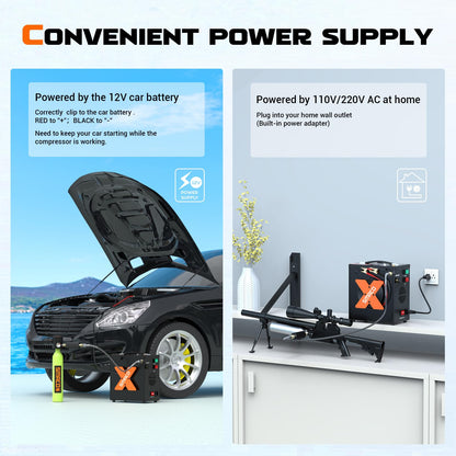 SMACO PCP Air Compressor 4500Psi/30Mpa High Pressure Air Compressor Paintball Scuba Tank Compressor HPA Pump Fill Station Auto-Stop,Oil-Free Powered by 12V DC or 110V AC with Water/Oil Separator