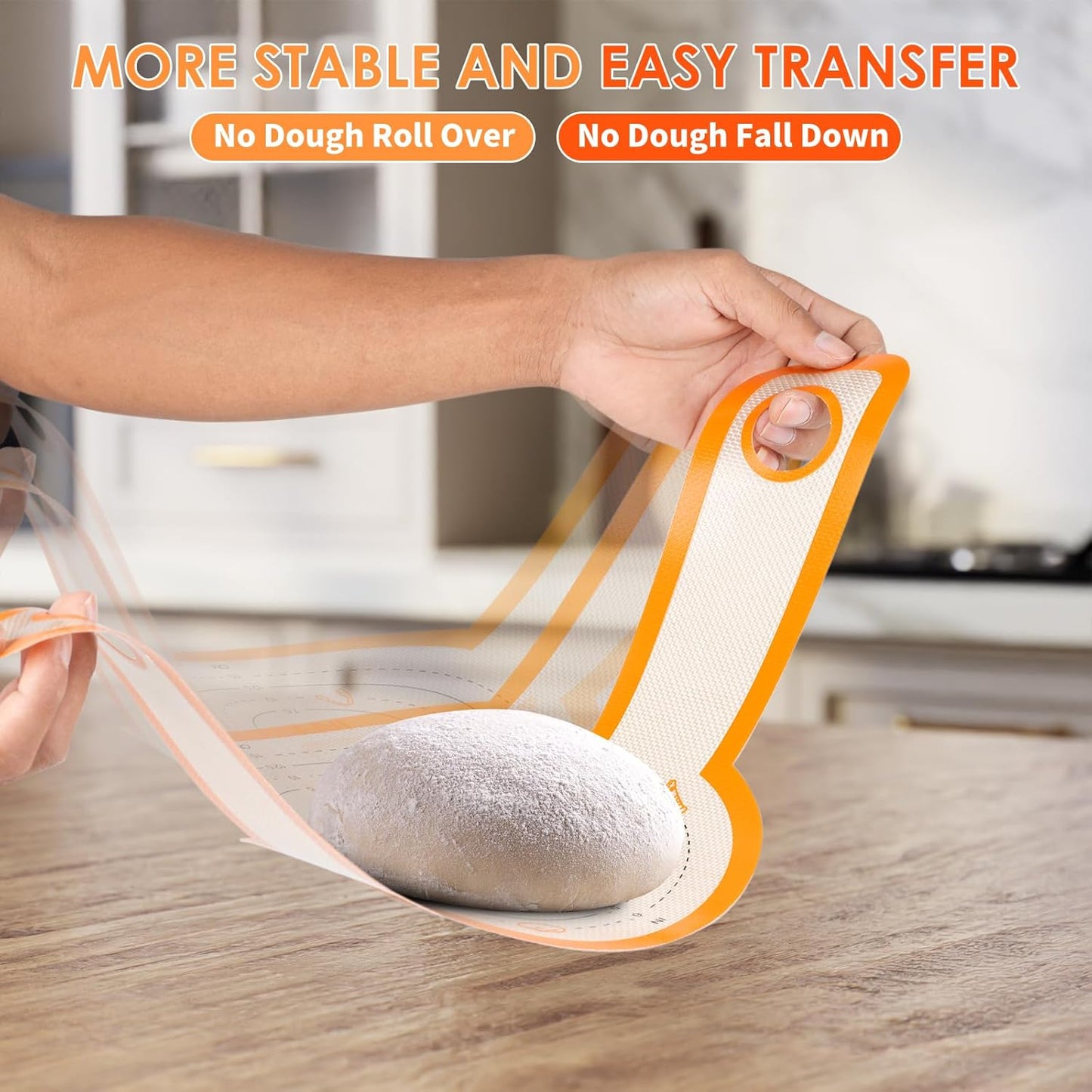 Silicone Bread Sling for Dutch Oven, 2 Pack Non-Stick Baking Mats with Brush and Storage Band, Reusable for Sourdough