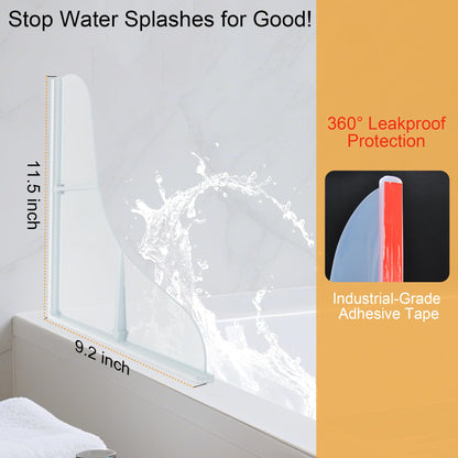 Mofason Silicone Shower Splash Guard, Clear Bathtub Corner Splash Guard, Bathroom Shower Water Guard Can Be Used in Washbasin, Tubs, Sinks Etc - 2Pack