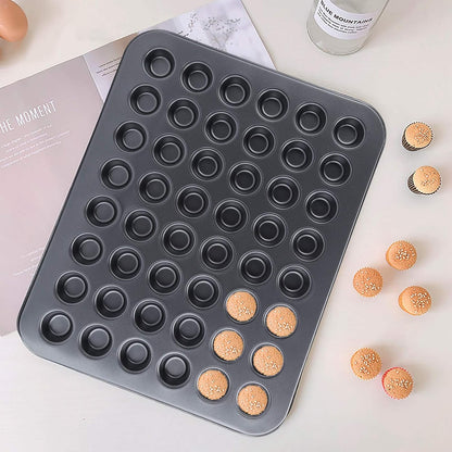 Fdit 48-Cup NonStick Mini Round Cupcake Pan, Bakeware Cooking Accessory for Beautiful Cakes