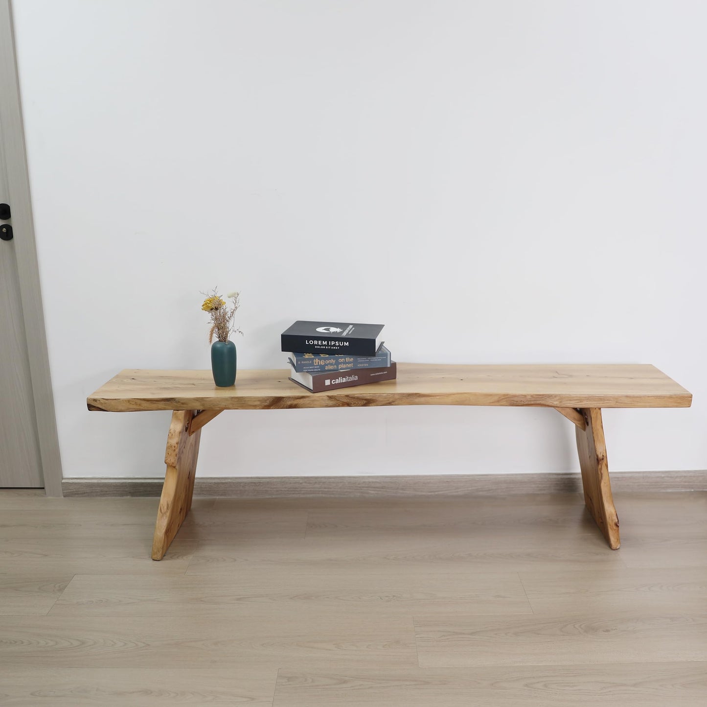 BALANBO Elm Wood Dining Bench Bedroom BenchesIn Footrest Stool Accent Bench for Entryway Dining Room Living Room Bedroom End of Bed Long 63IN