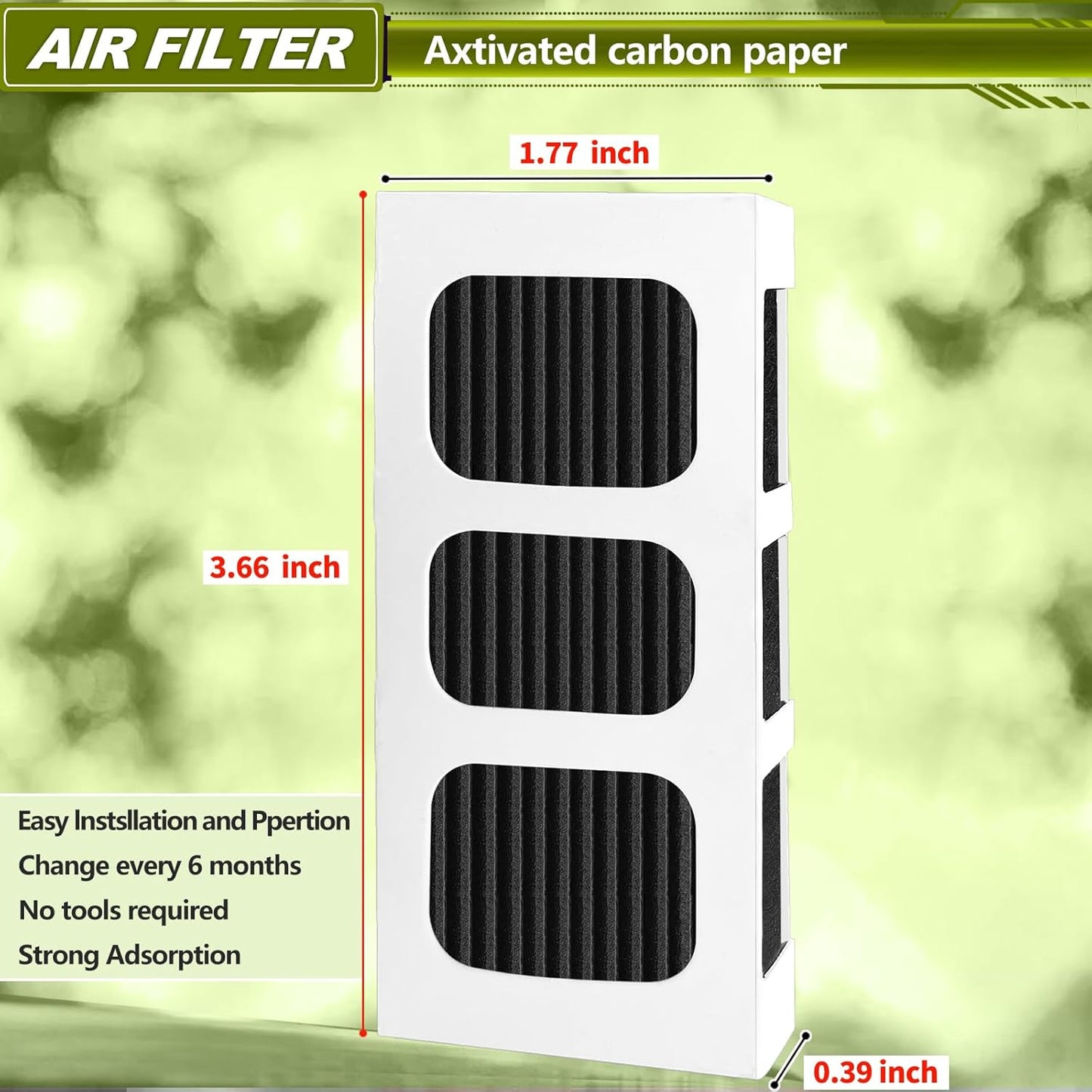 Paultra2 Refrigerator Air Filter Replacement for Frigidaire PAULTRA2 Pure Air Ultra II, 4 Pack