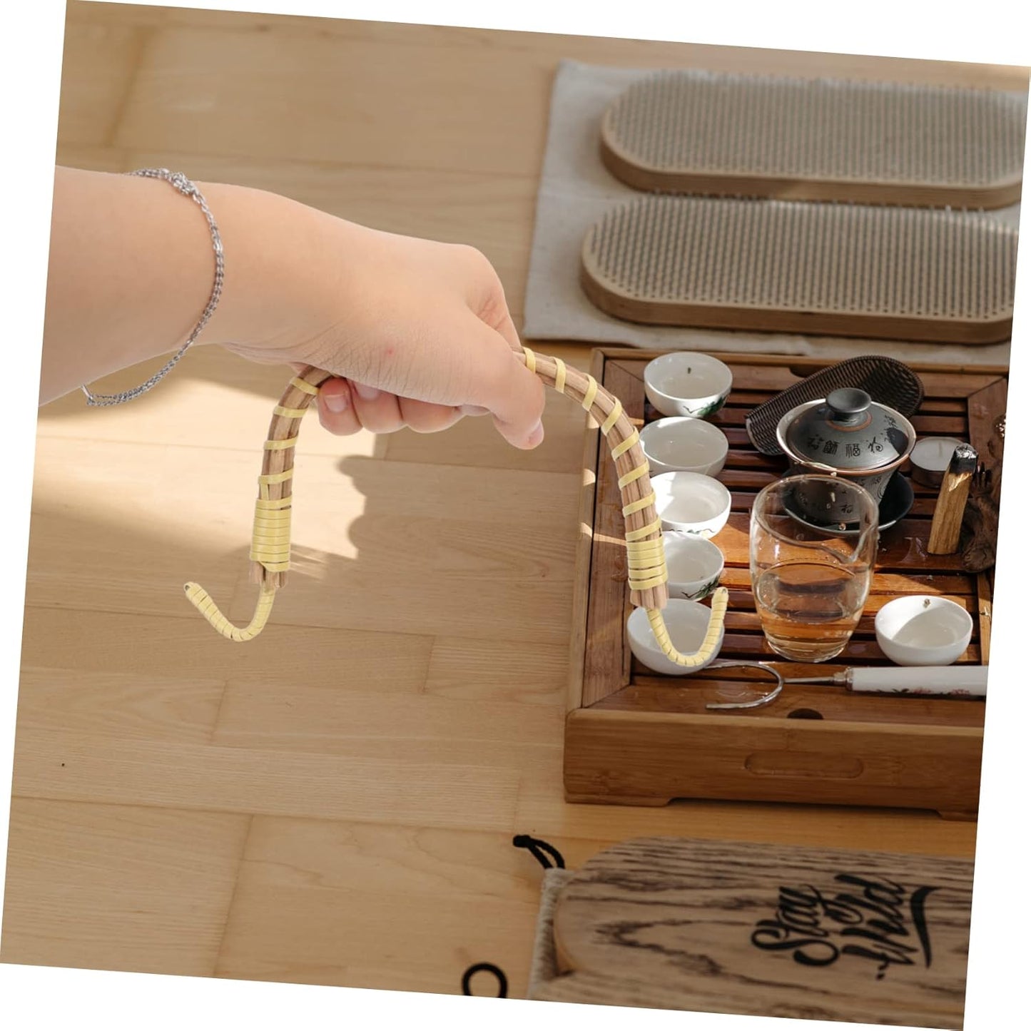 Teapot Replacement Accessory Kettle | Wood Handle Decor for Ceramic Tea Kettle, Metal Teapot Replacement Handle