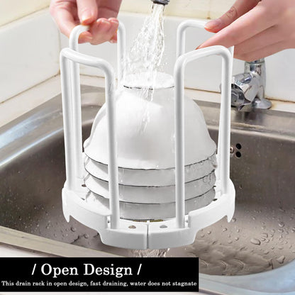 ZJIVQO Bowl Rack, Adjustable Plate Holders, Dish Holder, Plate Dish Rack with Handle for Kitchen Bowl Organizer