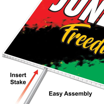 Beistle Corrugated Plastic Outdoor Juneteenth Yard Sign Lawn Décor With Metal Stake for June 19th Independence Freedom Day Black History Party Decorations
