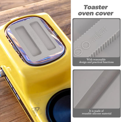 BESTonZON 2pcs Silicone Toaster Covers - Upper Cover for 2 Slice Toaster, Dirt Cover Protector for Bread Machine