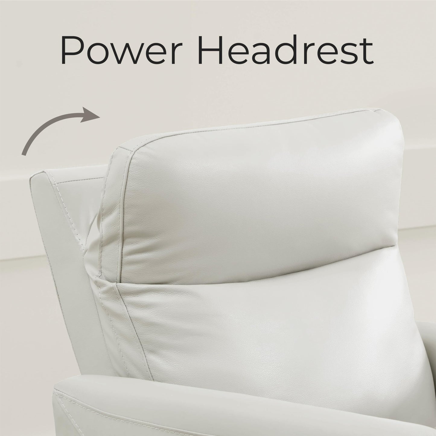 CHITA Leather Power Recliner Chair for Adults, Electric Wall Hugger Recliner for Small Spaces, Modern Living Room and RV Recliner Chair with Power Headrest & Charging Ports, Creamy Grey