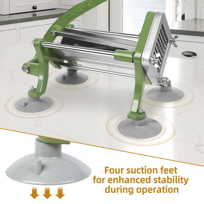French Fry Cutter Commercial Potato Slicer with Suction Feet Complete Set, Includes 1/4", 3/8",1/2",8 Pieces,6 Pieces