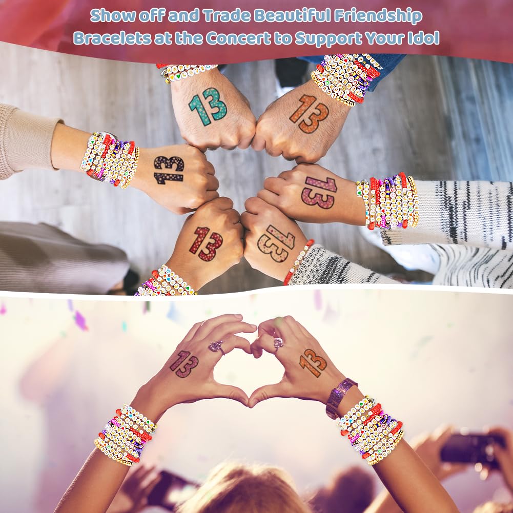 Goldwise Friendship Bracelet Kit 4 Boxes-13056 Pcs 72 Colors Bracelet Making Kits with Clay Beads, 7200 Pcs Glass Seed Beads and 3 Styles Letter Beads with Charms for Bracelet Making Gift