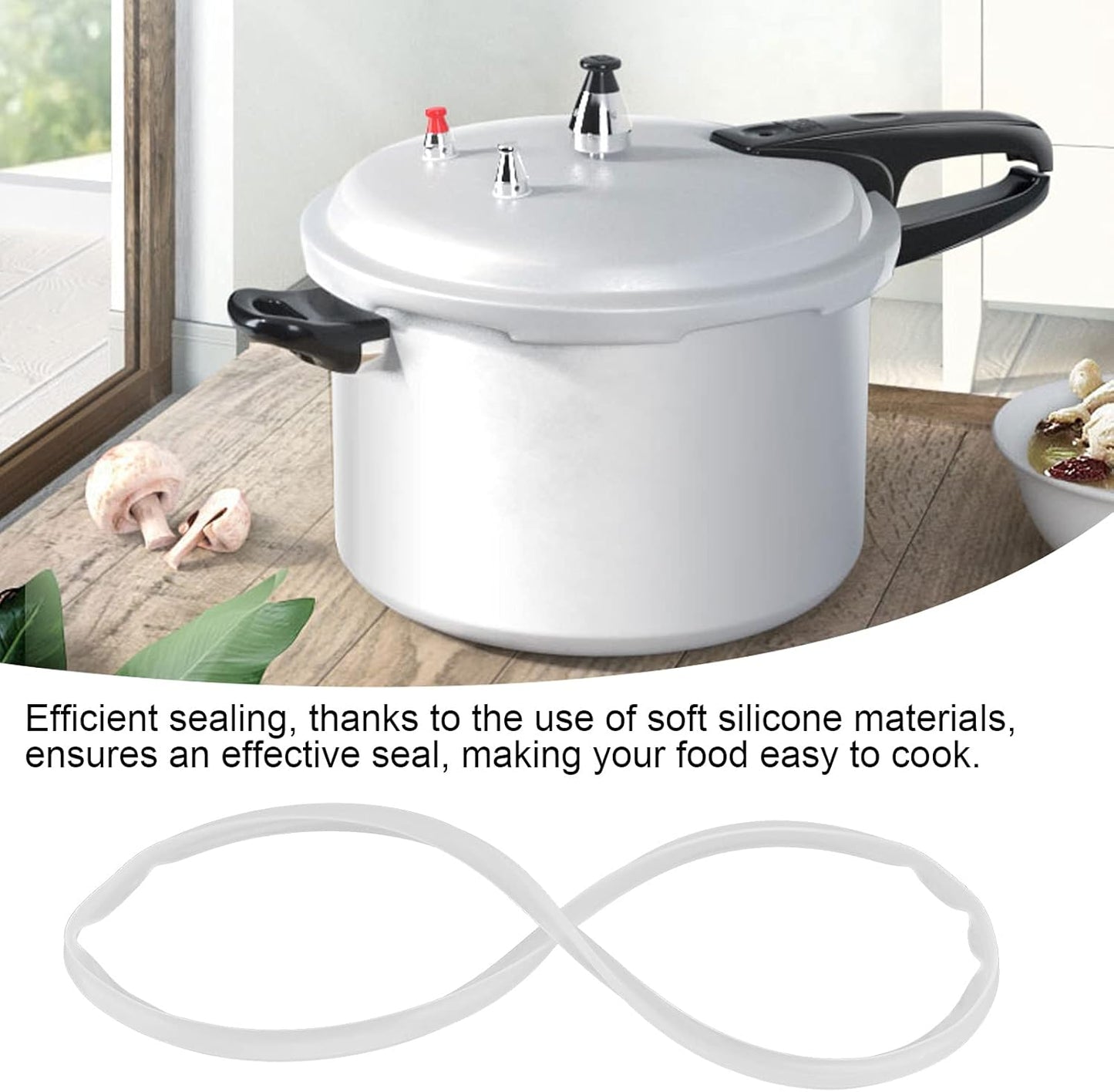 Silicone O-Ring Sealing, 5PCS Flexible Durable for Pressure Cooker Lid (18cm)