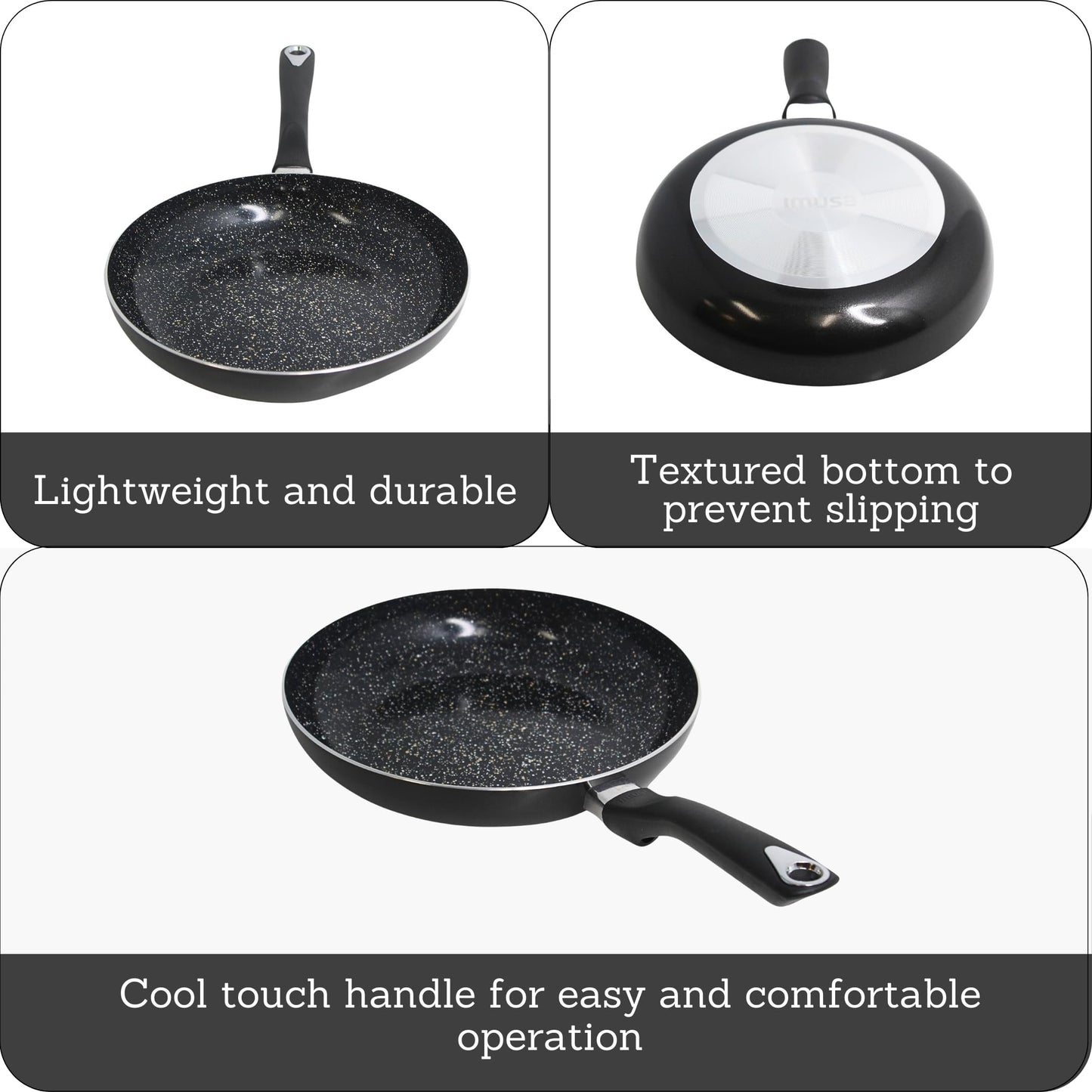 IMUSA 10” Bistro Ceramic Nonstick Fry Pan with Bakelite Handle