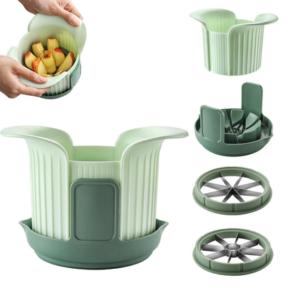 Apple Slicer, Heavy Duty Apple Corer and Slicer with Comfort Handles, 8-Slice Large Apple Slicer for Up to 3.8" Apples, with Extra Tomato & Fruit Cutting Blades