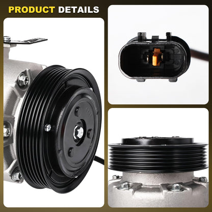 GIVEMER CO11218C 178317 Air Conditioning AC Compressor with Clutch Compatible with Hyundai Sonata 2.0L 2.4L 2011-2014, Kia Optima 2.0L 2.4L 2011,Replaces 977013R000, 4716044, 10A1086, 890174