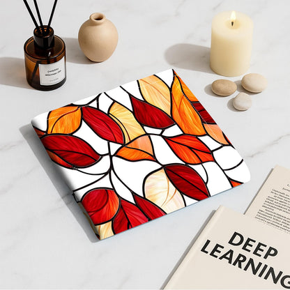 Fluorescent Light Covers for Ceiling Lights-Magnetic,2pcs,Geometric & Stained Glass Designs for Ceiling Lights 2ft x 4ft-For Classroom, Office，Home (Stained Glass Leaves, 48"L x 24"W-2pcs)