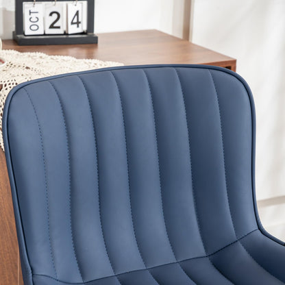 YOUNUOKE Bar Stools Set of 2, Counter Height Barstools for Kitchen Island, Modern Adjustable Swivel Blue Bar Chairs with Blue Legs