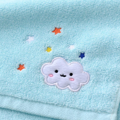 sense gnosis 100% Cotton Cloud Kids Facial Towels, Fingertip Towels for Bathroom Towel Set Star Embroidered Children Towels & Baby Washcloths, 10 x 20 inches(4 Pack in 4 Color)
