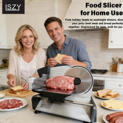 Meat Slicers, Electric Meat Slicer Machine for Home with 2 Removable 7.5'' Blades ETL Certified, Adjustable Thickness Deli Slicer-Food Cutter Machine for Bread Cheese