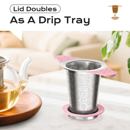 CTIANWXY Tea Infuser for Loose Leaf Tea,18/8 Stainless Steel Tea Infuser with Heat Proof Silicone Handles,Extra Fine Mesh Tea Strainers Filter Fine Tea Leaves Effectively,Fits TeaPots/Mugs-4Pack