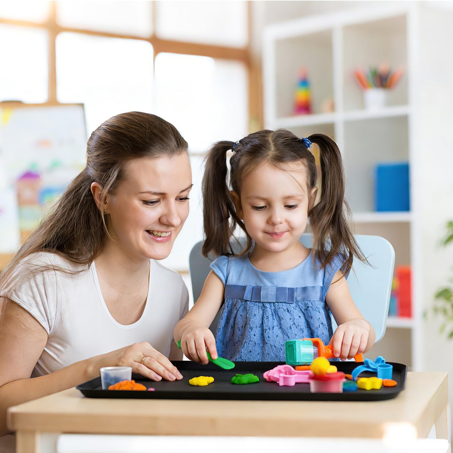 Silicone Art Mat for Crafts, 24"x16" Silicone Painting Mat to Keep Clean Protects Surfaces Perfectly for Crafts, Legos, Resin & Jewelry-Making, DIY Crafts Mat (Black)