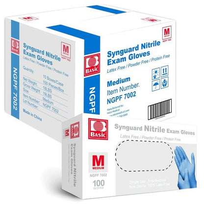 INTCO Basic Nitrile Exam Gloves, Medical Gloves Disposable Latex Free Powder-Free For Exam, Food Prep Cleaning, Small Case of 1000, NGPF7001