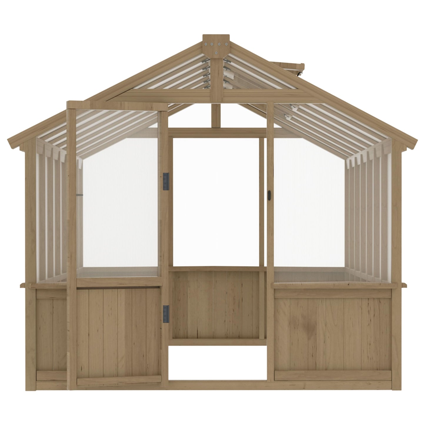 BlueWish 8x14FT Greenhouse, Greenhouses kit with Cedar Frame, Wood Greenhouse with Adjustable Vent, Lockable Door, Green House for Outside, Garden, Backyard,Light Brown Mocha