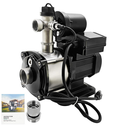 450w 57PSI Smart Water Pressure Booster Pump 1" NPT 21GPM, 115VAC 60Hz Boosts 7 Water Outlets for Home Shower Irrigation Energy Saving Multistage Centrifugal Pump
