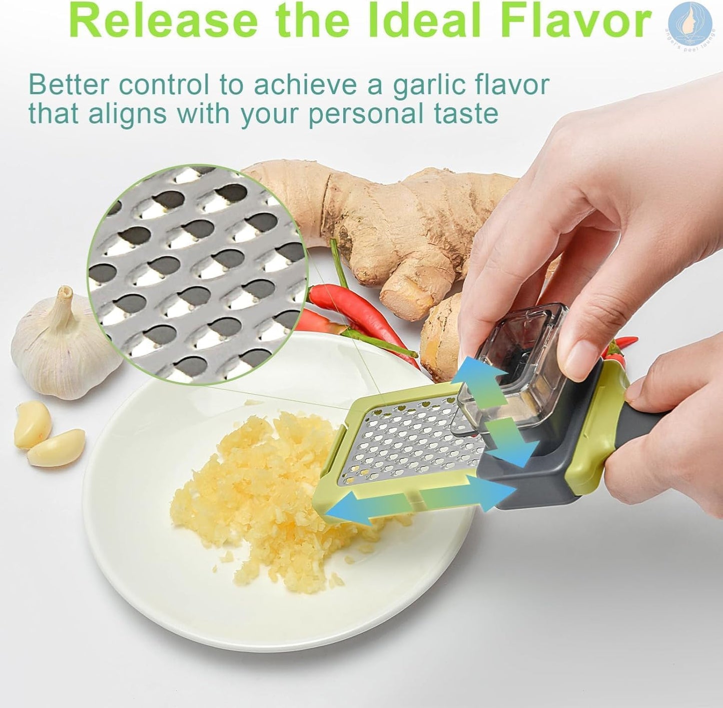 Good Grips Garlic Grater Garlic Presses -Stainless Steel Cheese Grater, Nutmeg Grinder & Lemon Zester- Perfect Kitchen Tool for Mini Ginger, Chocolates, Vegetables, Fruits