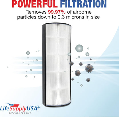 LifeSupplyUSA True HEPA Filter Replacement for Hunter Air Purifier Models 30610, 30611, 40882, 40884, 408841