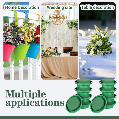 16 Pack Round Floral Foam with Bowls, Green Wet Flower Arrangement Kit, DIY Supplies for Wedding Birthday Party Table Centerpiece Decor, Fresh Artificial Flowers