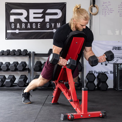 REP Fitness Rubber Hex Dumbbells, Include Black Rack, 5–50 lb Weight Pairs, Heavy-Duty Sets, Textured Handles, Bundled Package for Men & Women, Home Gym Strength Training, Lifting and Muscle Growth