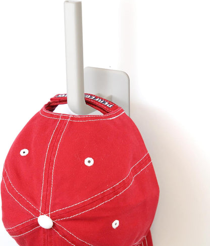 Perfect Curve Hat Organizer Adhesive Hooks, Durable No Drilling Hat Rack for Baseball Caps and Accessories (White,