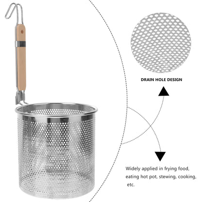 1pc Stainless Steel Filter Spoon Handle Colander Practical Cookware Strainer Kitchen Cookware Noodle Colander Stainless Steel Cooking Tool Kitchen Supply