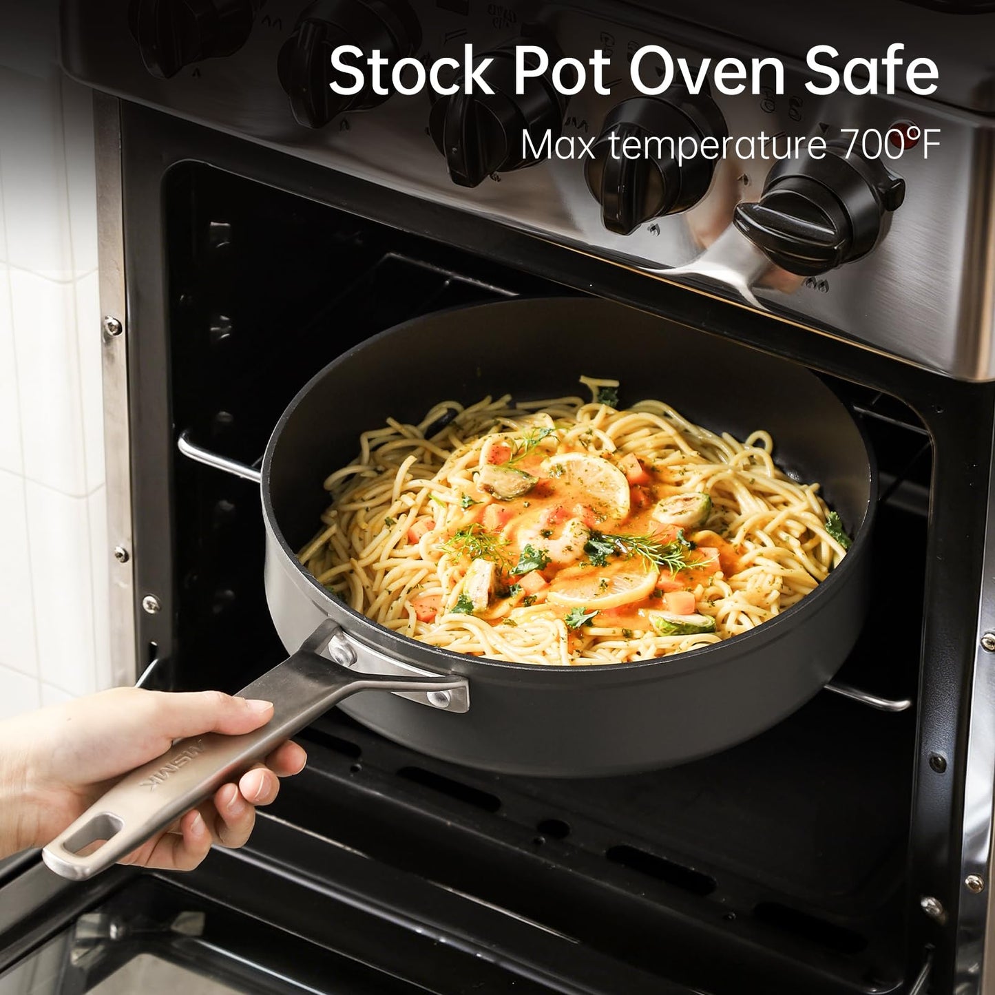 MsMk 8 inch Small Frying Pan with Lid, Burnt also Non stick Omelette pan, PFOA Free Non-Toxic, Scratch-resistant, for gas, electric and induction
