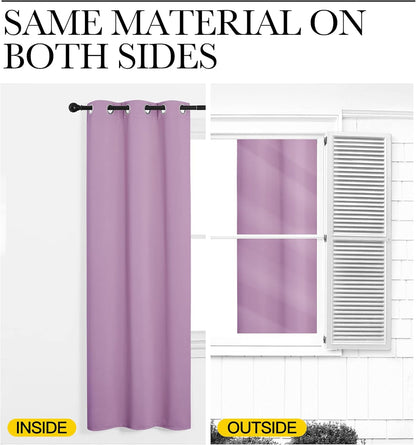 NICETOWN Room Darkening Drapes - Light Blocking Curtain Panels for Nursery | Soft Fabric, Lilac, 42" x 95" (1 Pair)